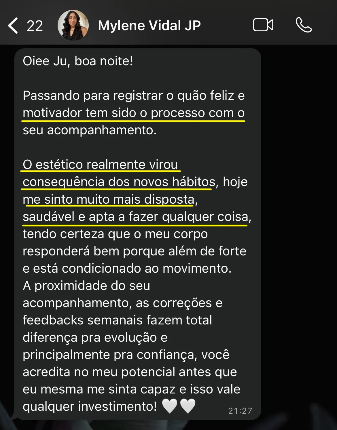 Feedback de aluna 1